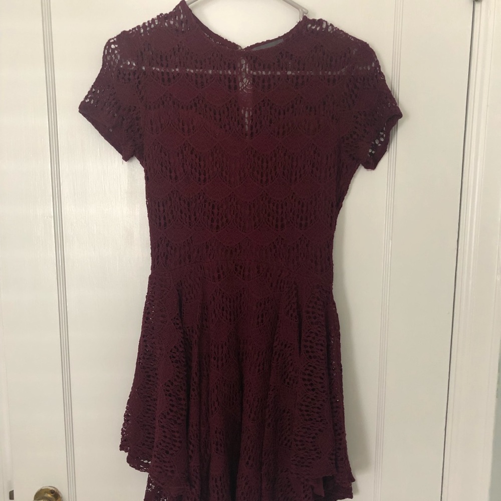 Maroon Lace Dress